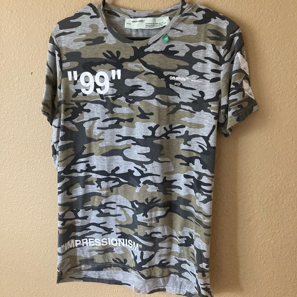Off-White Tops - Worn Twice Off White Camo T-shirt Logo S